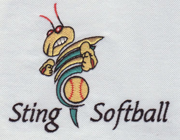 sting softball embroidery design